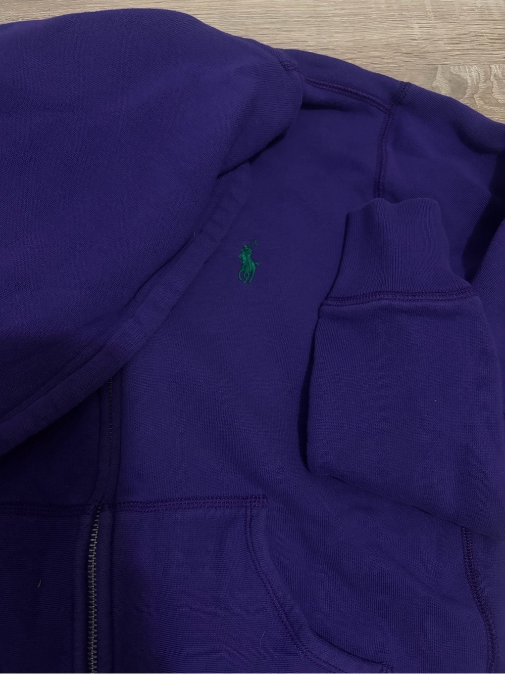 Polo by Ralph Lauren Women’s Deep Purple Full-Zip Hoodie with Green Logo